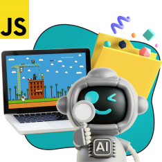 Язык программирования JavaScript + AI. Проектное обучение + геймификация + AI-помощники - КИБЕРшкола программирования для детей, компьютерные курсы для школьников, начинающих и подростков - KIBERone г. Нижний Тагил